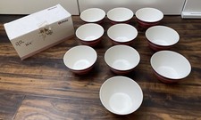 Iittala Origo Müslischale Set 10 Stück Designer Alfredo Häberli 0,5 L Rot Rar