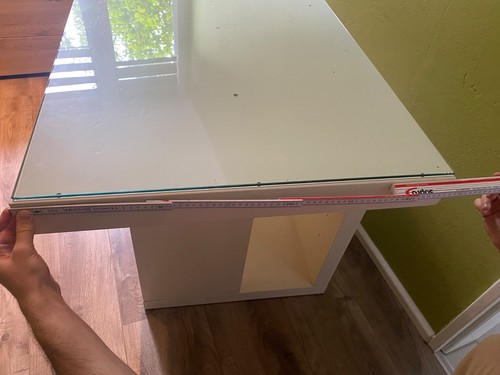 Schreibtisch mit glasplatte - mit,