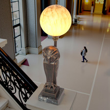 Einzigartige Art Déco Tischleuchte "THE MOON OWL"  Unikat Tischleuchte Berlin