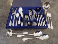 Wirhs Augsburger Faden Menübesteck 6 Personen 30 Teile + 6 Vorleger Silber 100er