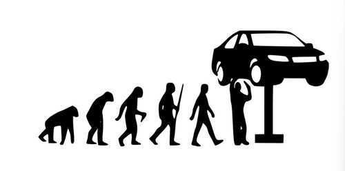 Aufkleber evolution mechaniker - evolution,