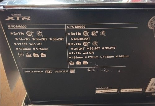 Nib shimano xtr m9020 - xtr, fc-m9020