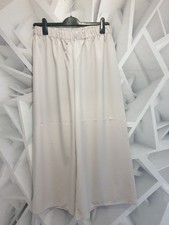 Damen Stoff Hosen Beige Gummiband breites Bein Gr:XL   NEU