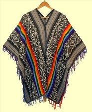 Indio Indianer Poncho grau