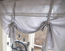 Raff Gardine LINA GREY Rollo 140 x 100  cm breit Grau Shabby Vintage
