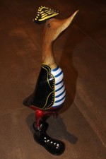 Holz Ente Pirat 25cm Bambus