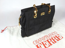 FERRE Damenhandtasche in Schwarz/Gold, No. 23114, Vintage (Ende 90er), NEU, TOP!