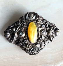 Antik große Brosche Silber