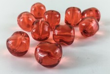 10 BÖHMISCHE GLASPERLEN AUS