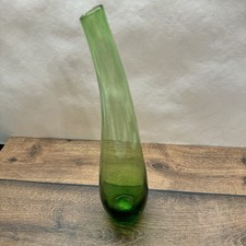 Vintage Glasvase grün 35 cm schlank 70er Retro Design ?