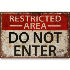Blechschild Restricted Area - DO NOT ENTER 20x30cm Retro Vintage TEL352
