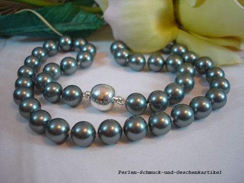 Collier petrol grau aus - collier,