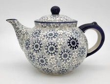 B-Ware Bunzlauer Keramik Teekanne, Kanne für 1,3Liter Tee, UNIKAT (C017-AS75)