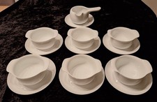 Hutschenreuther Tavola - Suppentassen mit Untertassen, Sauciere u. U-Tasse- weiß