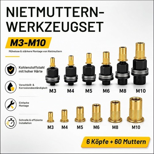 Nietmutternzange set mit - set,