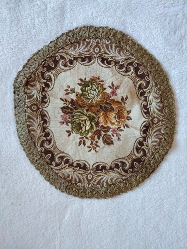 Vintage brokat deckchen rund - brokat,