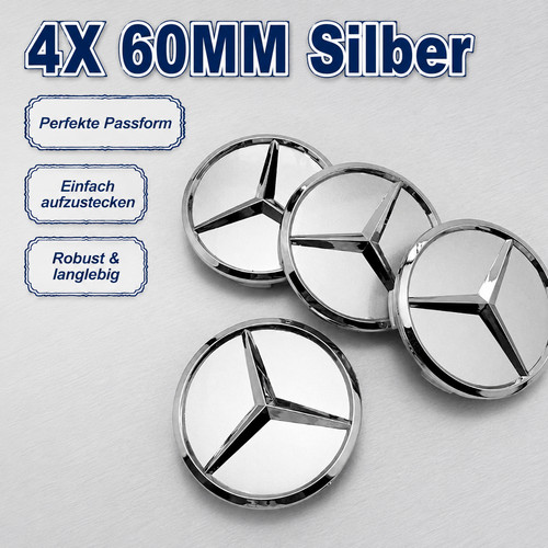 60mm silber für mercedes - 60mm,
