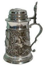 Zinnkrug m. Deckel, Höhe ca