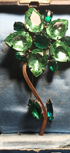 Antike große brosche strass - große,