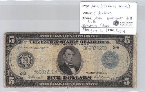 Usa dollars 1914 new york - -,