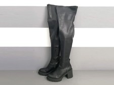 Zara Overkneestiefel Overknee Chunky Chelsea Boots in schwarz Gr. 38 8cm Absatz