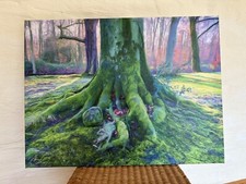 Baumwurzel Wandbild Wald Baum Malerei Leinwand Druck romantische Natur 80x60