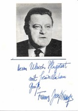 Franz Josef Strauß signiert Autogrammkarte handsigniert