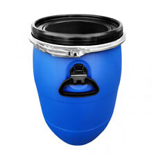  60 L Weithalsfass Kunststoffdeckelfass mit Spannring, Blau, UN Zulassung