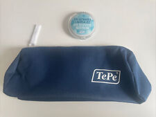 Kulturbeutel/Schminktasche/Kosmetiktasche mit Taschenspiegel/Handspiegel blau