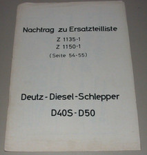 Nachtrag zur Ersatzteilliste Z