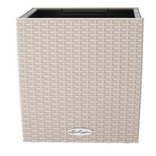 Lechuza Cube Cottage 30 sandbraun Würfel Flechtstruktur