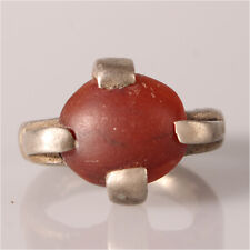 13527 # Alter Tuareg Ring mit Karneol Silberlegierung Agadez Niger