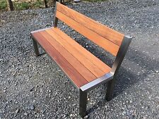 Cumaru-Edelstahl Gartenbank Bank Edelstahlbank Holzbank