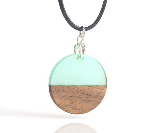 Anhänger holz polyresin grün - anhänger,