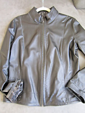 tolle Wendejacke Lederjacke Jacke Leder schwarz + schwarz silber Gr. 42 fast neu