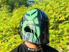 Mandalorian green steel helmet - green,