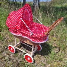 Puppenwagen aus Weide Holz Handarbeit Weidenwagen Kinderwagen Weidenpuppenwagen 