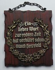 Holzbrettchen mit Spruch Wandbild zum  Aufhängen Ein liebes Wort zur rechten ...