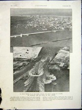 Alter Vintage Druck Tornado Ouragon New-Jersey Wetter Atlantik Französisch 1933 20th