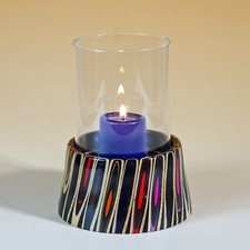 Windlicht aus Bambus mit Farbstiften für Kerzen und Maxi Teelichter