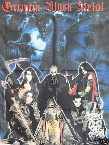 German black metal posterfahne - black,