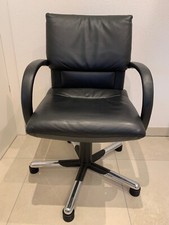 Vitra Figura Drehstuhl Leder schwarz von Mario Bellini