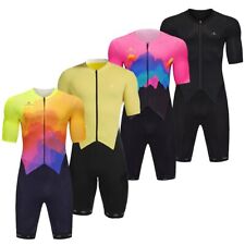 Miloto Trisuit Kurzarm Triathlon Anzug Herren Damen Jumpsuit Skinsuit Einteiler