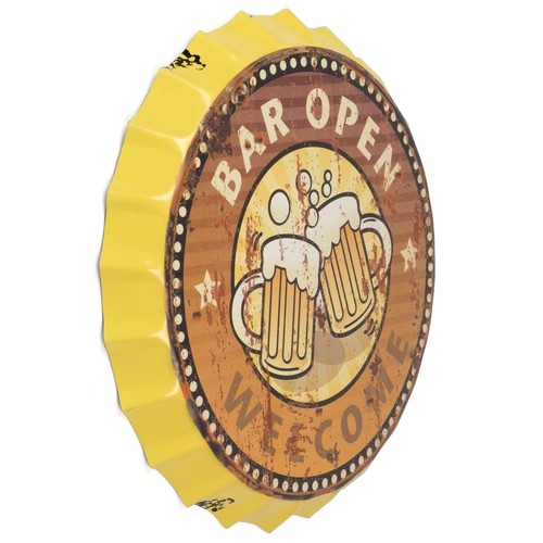 Blechschild kronkorken bar - blechschild,