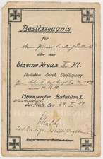 127819, Besitzzeugnis