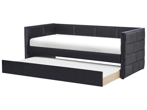 Tagesbett samtstoff schwarz - tagesbett,