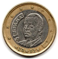 Kursmünze 1 Euro Spanien aus