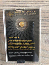 GOLD.AFFORDABLE. piedfort & diamond 1/100 oz „Springbock“ .9999 Gold mit Diamant