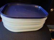 Tupperware Frische Kabinett 3 x 700 ml blau3x Dose + Schneidebrett