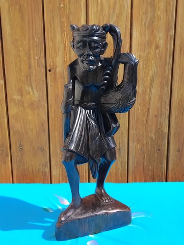 Holzfigur bauer geht - holzfigur,
